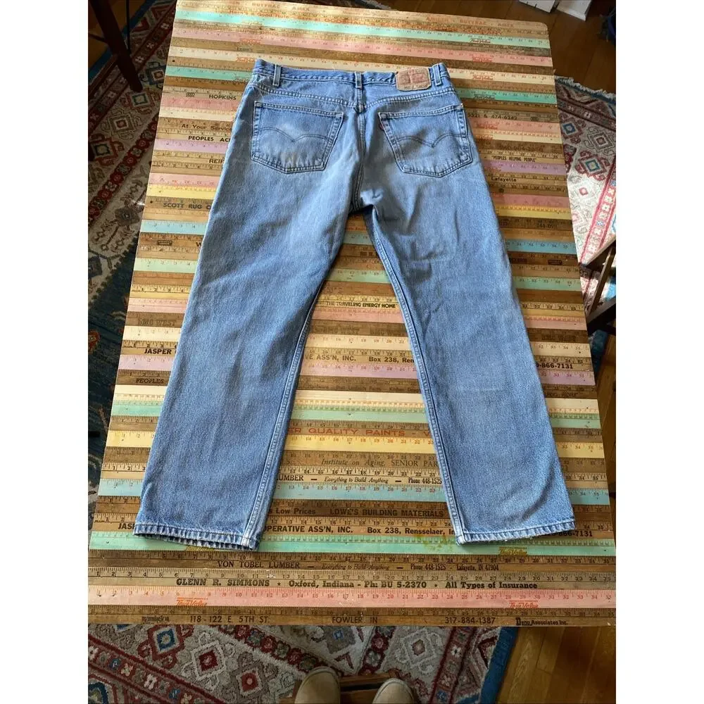 Vintage Levis Jeans 505 Mens 38x30 Blue 90s Denim 505 Distress Fade Classic